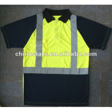 high visibility Reflective Safety yellow Polo shirt